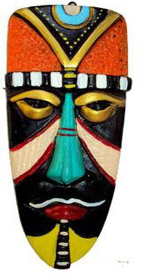 

Rasoh village hand artz heguin decorative wall hanging masks Decorative Showpiece - 15 cm(Terracotta, Multicolor)