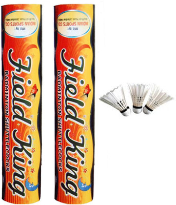 

Indecon Fieldking Shuttlecock- Pack of 20 Feather Shuttle - White(Medium slow, 76, Pack of 10)