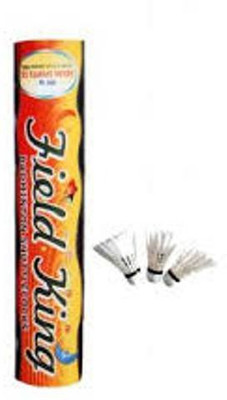 

Indecon Fieldking Shuttlecock- Pack of 10 Feather Shuttle - White(Medium slow, 76, Pack of 10)