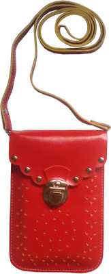 

DNS DESIGNER COLLECTION Girls Casual Red Leatherette Sling Bag
