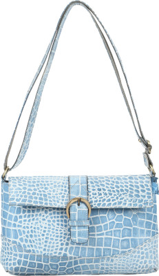 

Leather Giant Girls Casual Blue Genuine Leather Sling Bag