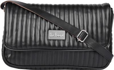 Anekaant Women Casual Black PU Sling Bag
