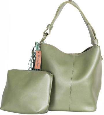 

Mary Anne Women Casual Green Leatherette Hand-held Bag