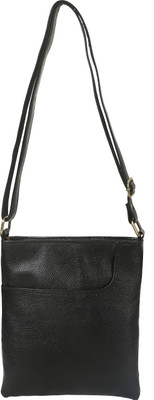 

Leather Giant Girls Casual Black Genuine Leather Sling Bag