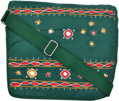 

Hind Hastkala Women Casual Green Cotton Shoulder Bag