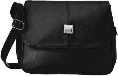 Fristo Women Casual Black PU Sling Bag