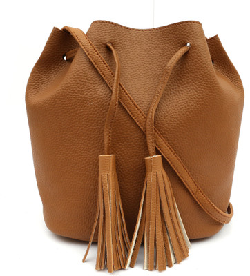 

Pepgirls Girls Casual Brown Leatherette Sling Bag