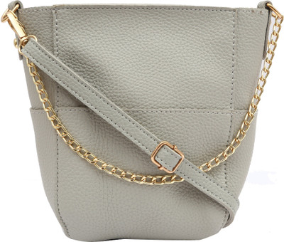 

Pepgirls Girls Evening/Party Grey Leatherette Sling Bag