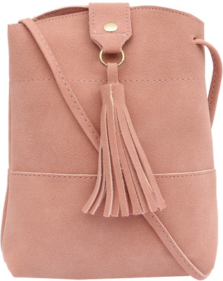 

Pepgirls Girls Casual Pink Leatherette Sling Bag