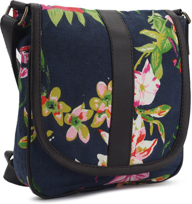 

People Women Casual Blue Canvas Sling Bag