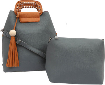 

Pepgirls Girls Casual Grey Leatherette Sling Bag