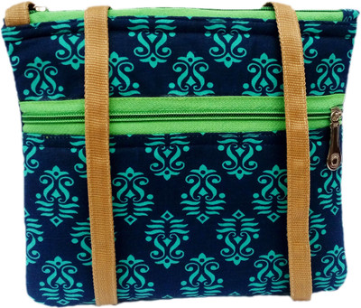 

AUK Girls Casual Blue Cotton Sling Bag