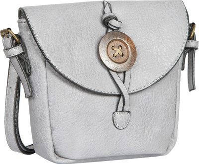 Bagkok Women Formal Grey PU Sling Bag