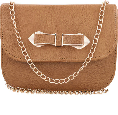 

Fristo Women Evening/Party Beige PU Sling Bag
