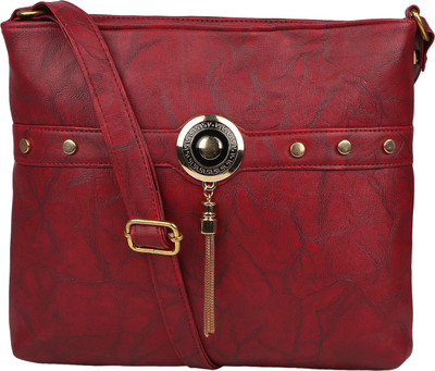 

MET CARE Women Evening/Party Maroon PU Sling Bag