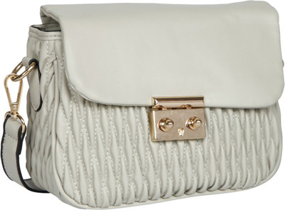 

Bagkok Women Formal Grey PU Sling Bag