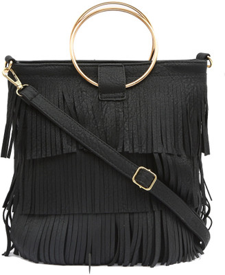 

Pepgirls Girls Casual Black Leatherette Sling Bag