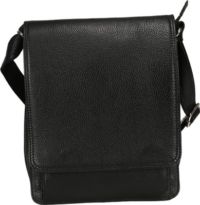 Leather Giant Girls Casual Black Genuine Leather Sling Bag