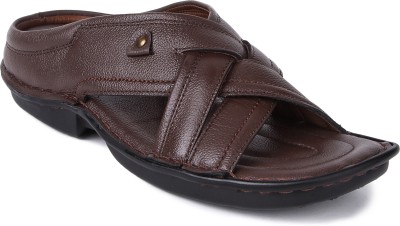 Feather Leather Men Sandals(Brown , 8)