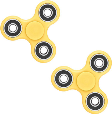 

EcomBiz Tri-spinner Fidget Toy Hand Spinner – Stress Reducer, Durable Bearing Spinner with High Speed, Super Smooth and Well Balanced Combo 2 color yellow(Yellow)