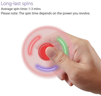 

Awish LED Light Tri-spinner Fidget Toy Hand Spinner – Stress Reducer, Durable Bearing with High Speed, Super Smooth Well Balanced(Red)