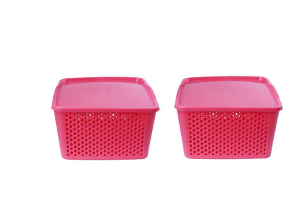 

CSM CSM Set of 2 pink multipurpose baskets- Small Storage Basket(Pack of 2)