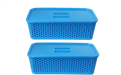 

CSM Set of 2 multipurpose basket with lid Storage Basket(Pack of 2)