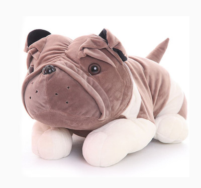 

Tickles Cute Plush Lying Bulldog - 25 cm(Grey)