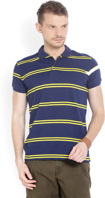 

United Colors of Benetton Striped Men Polo Neck Yellow, Blue T-Shirt, 904
