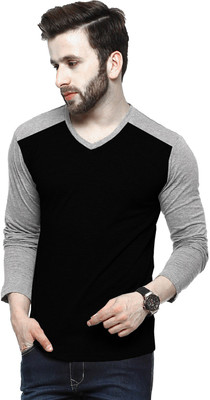 Tripr Color Block Men V-Neck Multicolor T-Shirt