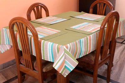 Dekor World Printed 4 Seater Table Cover(Green, Cotton)