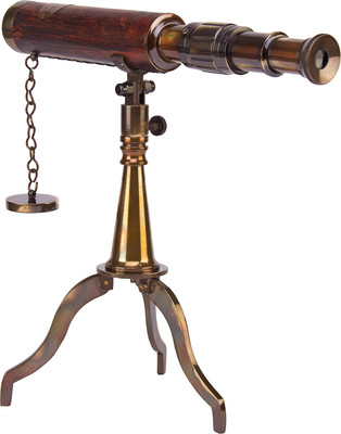Kartique Antique Style Brass with Tripod in wooden box Refracting Telescope(Manual Tracking)