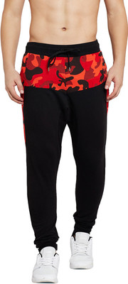 fugazee solid men's black track pants