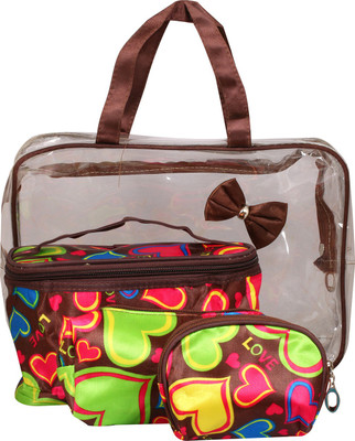 

PACSUN Cosmetic Pouch(Brown), Brown;transparent