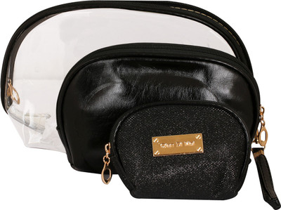 

PACSUN Cosmetic Pouch(Black), Black;transparent
