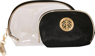 

PACSUN Cosmetic Pouch(Black), Black;transparent