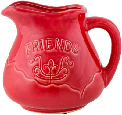 

Chumbak Friends II Earthenware Vase(8 inch, Red)