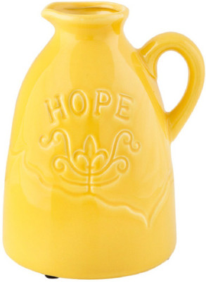 

Chumbak Hope II Earthenware Vase(8 inch, Yellow)