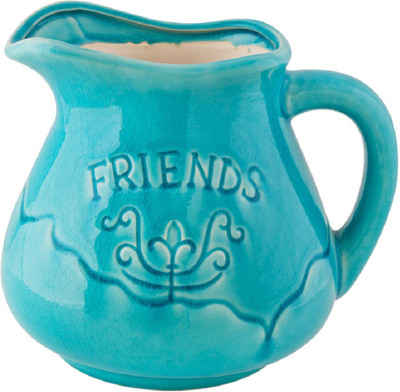 

Chumbak Friends I Earthenware Vase(8 inch, Blue)
