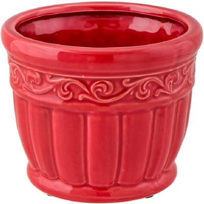 

Chumbak Pumpkin I Earthenware Vase(5 inch, Red)