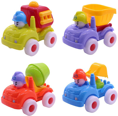 

Smiles Creation Cartoon Construction Truck Toys for Kids - Set of 4(Multicolor)