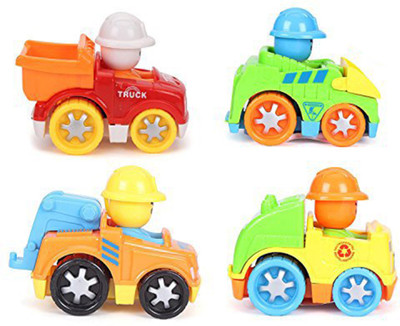 

Smiles Creation 4 Push and Go Friction Powered Mini Truck Series Toy for Kids - Set of 4(Multicolor)