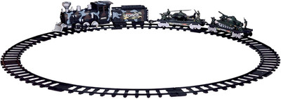 

HALO NATION Army Train Track Set Battery Operated With Puffing Smoke, Light , Sound Soldiers and artilleries(Multicolor)