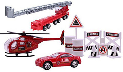 

Smiles Creation Die Cast Metal and Plastic Fire Set Toys for Kids(Multicolor)