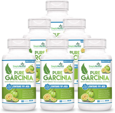 

Simply Herbal Garcinia Cambogia 70%HCA +GreenTea +Guggul 800mg 60 no.s For Weight loss(360 No)