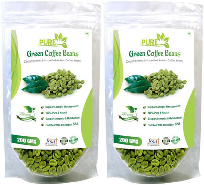 

Simply Herbal Green Coffee Beans for Weight Loss 200gm, Arabica Grade "A" Coffee Beans, Decaffeinated contains Chlorogenic Acid (CGA)(400 g)