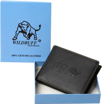 

Wild Buff Men Black Genuine Leather Wallet(5 Card Slots)