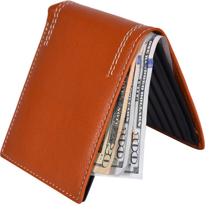 

Accezory Men Tan Genuine Leather Wallet(16 Card Slots), Tan;black