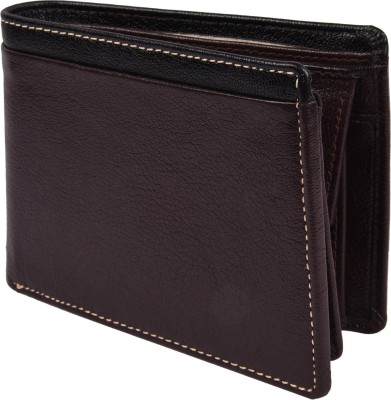 

Death by Color Men Brown Genuine Leather Wallet(10 Card Slots)