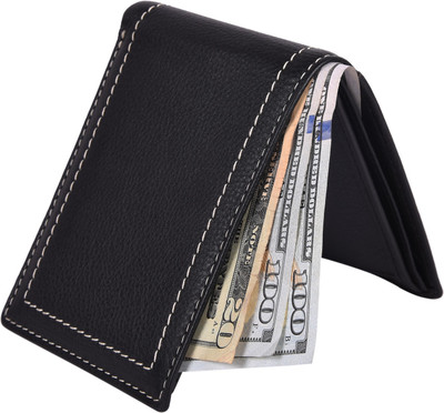 

Accezory Men Black Genuine Leather Wallet(9 Card Slots)